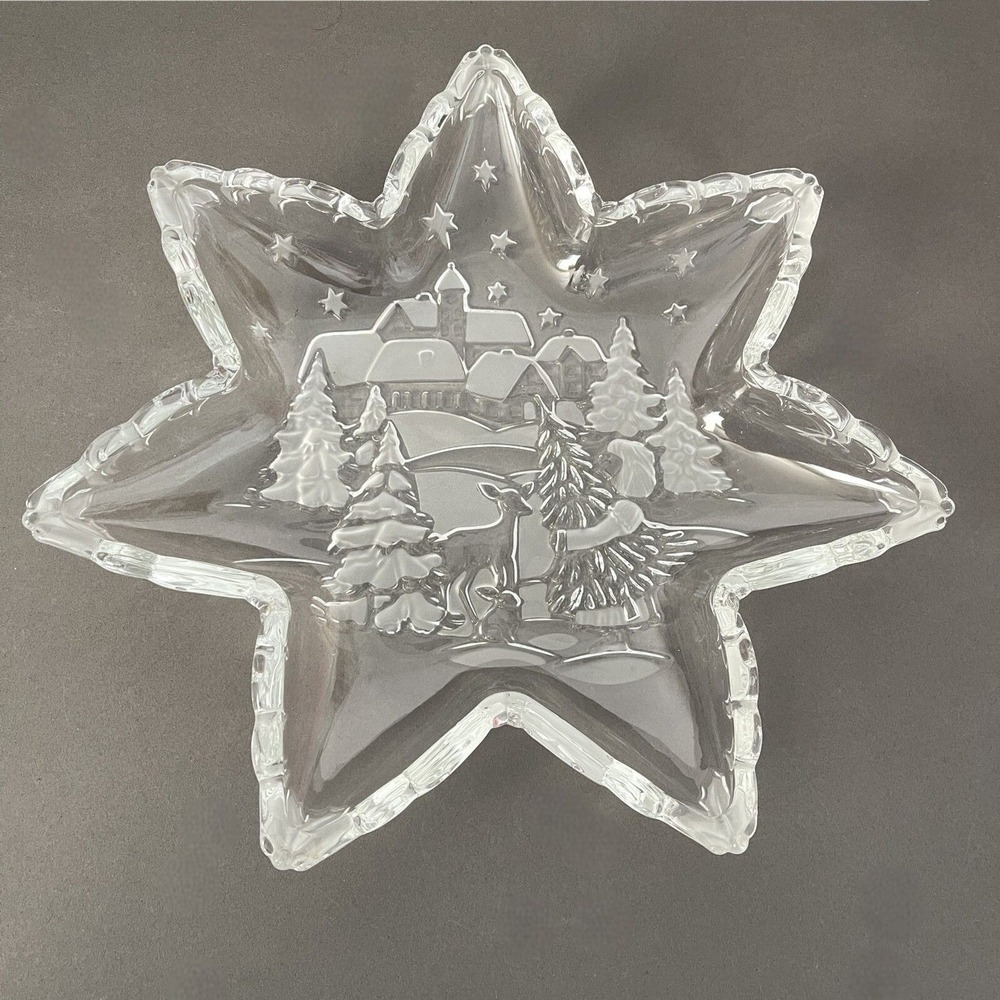 Mikasa Holiday Classics Christmas Star Platter 12.5" Glass